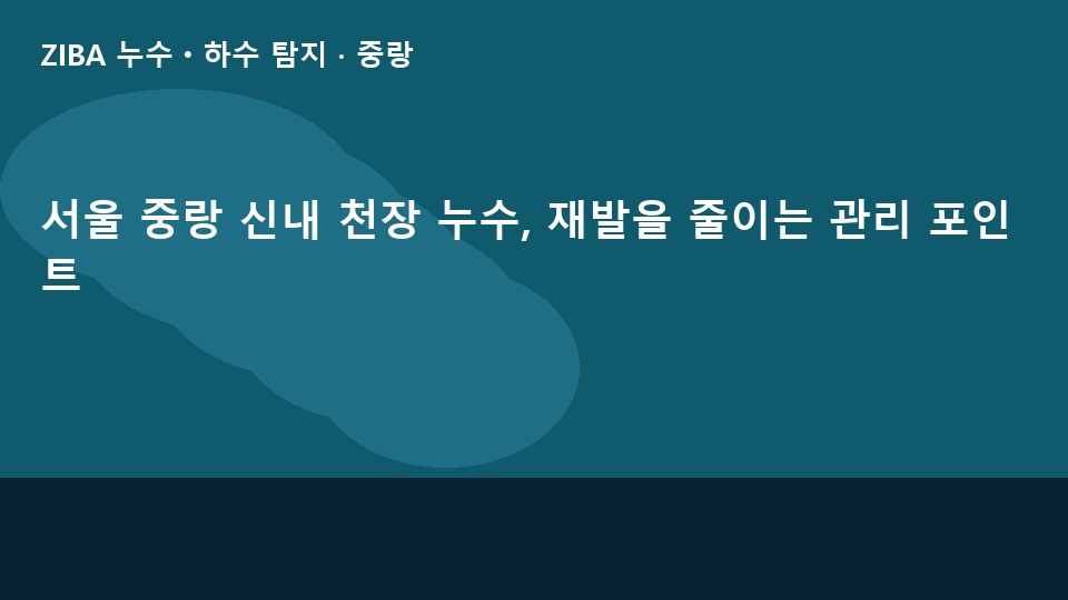 서울 중랑 신내 천장 누수, 재발을 줄이는 관리 포인트
