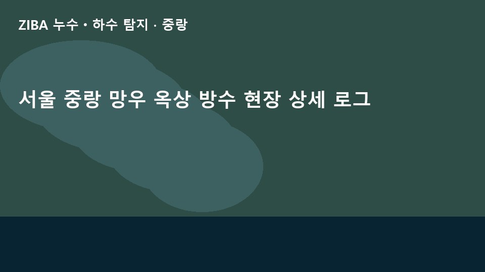 서울 중랑 망우 옥상 방수 현장 상세 로그