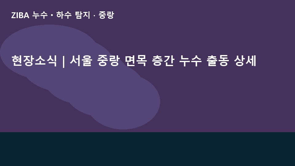현장소식 | 서울 중랑 면목 층간 누수 출동 상세